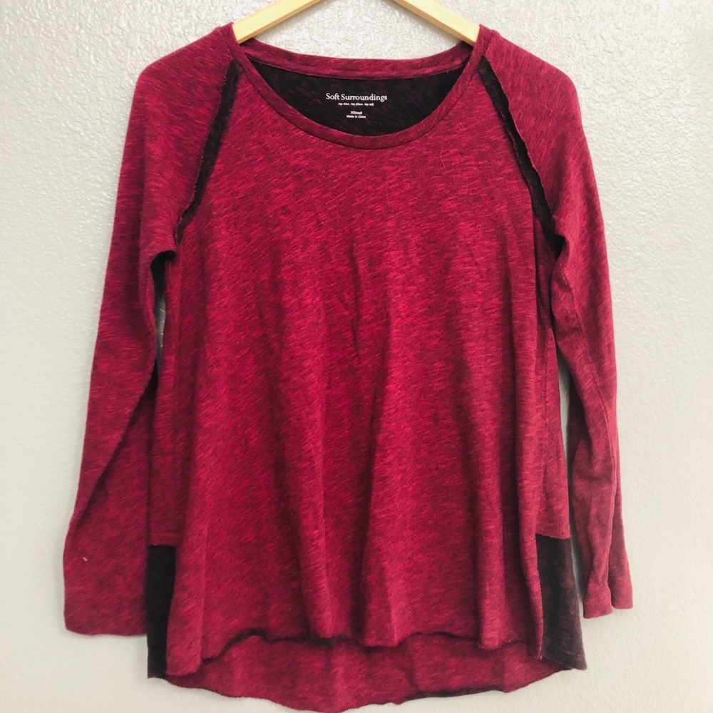 Soft surroundings burgundy long sleeve